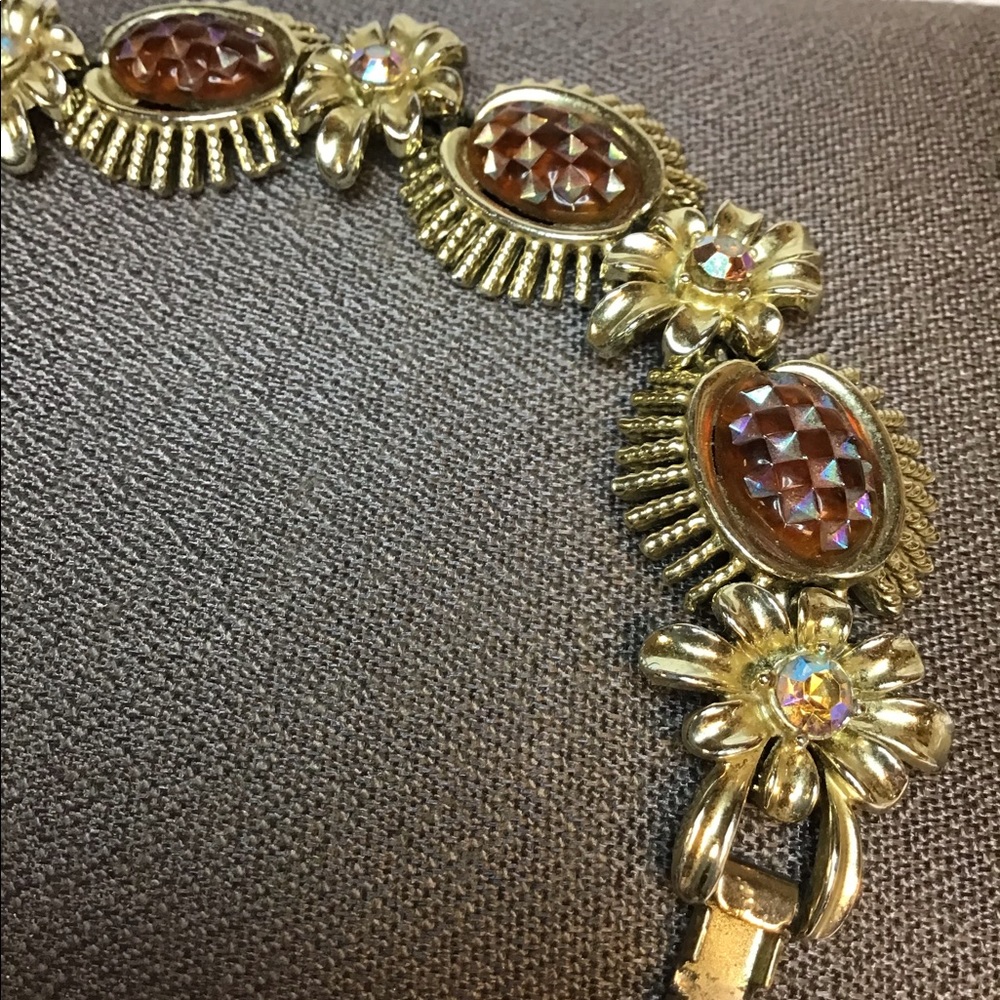 VINTAGE CORO BRACELET ROOT BEER AND GOLD TONE COLORS - Picture 5 of 7